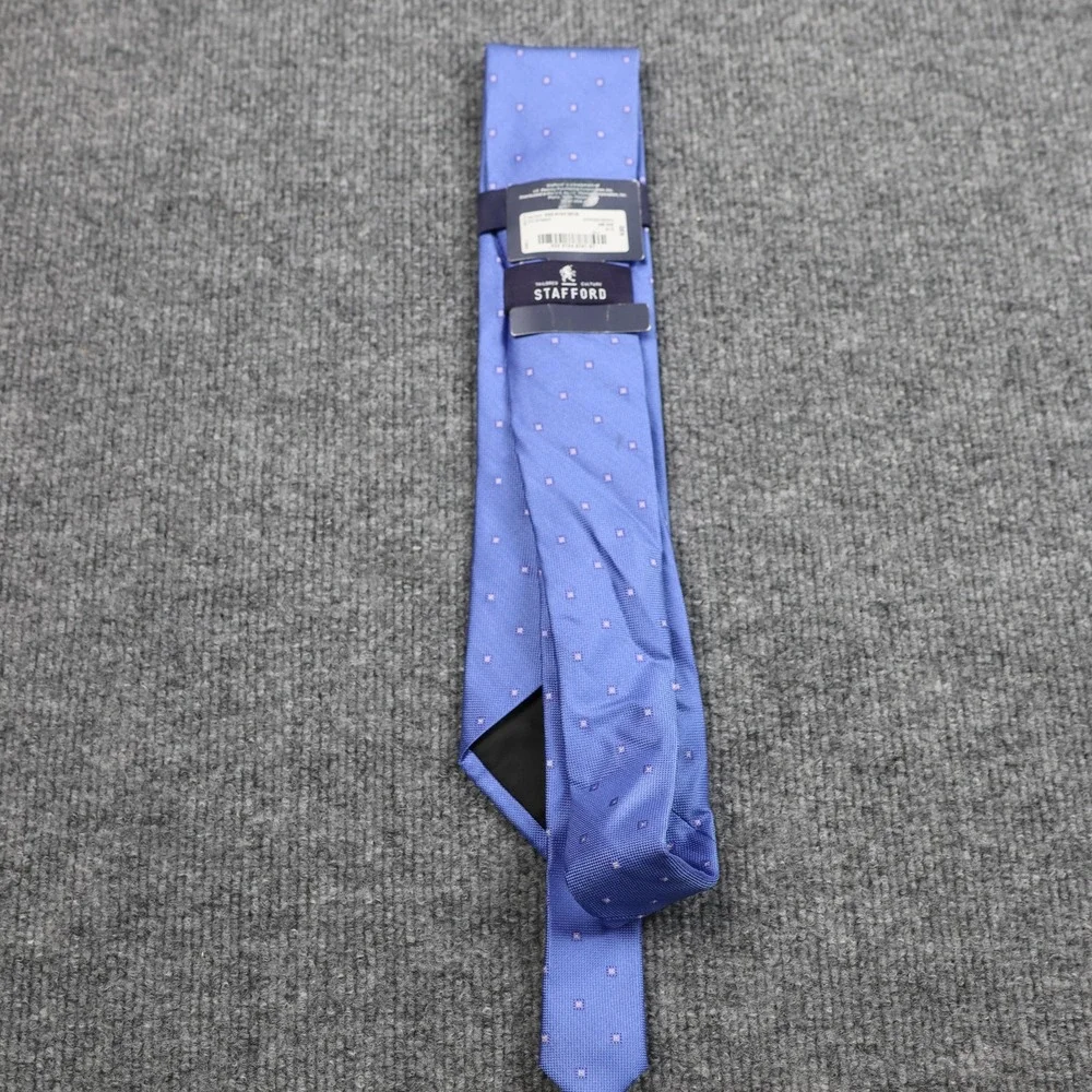 Stafford Tie Mens One Size Blue 100% Silk Geometric‎ Micro Dot Dress Necktie